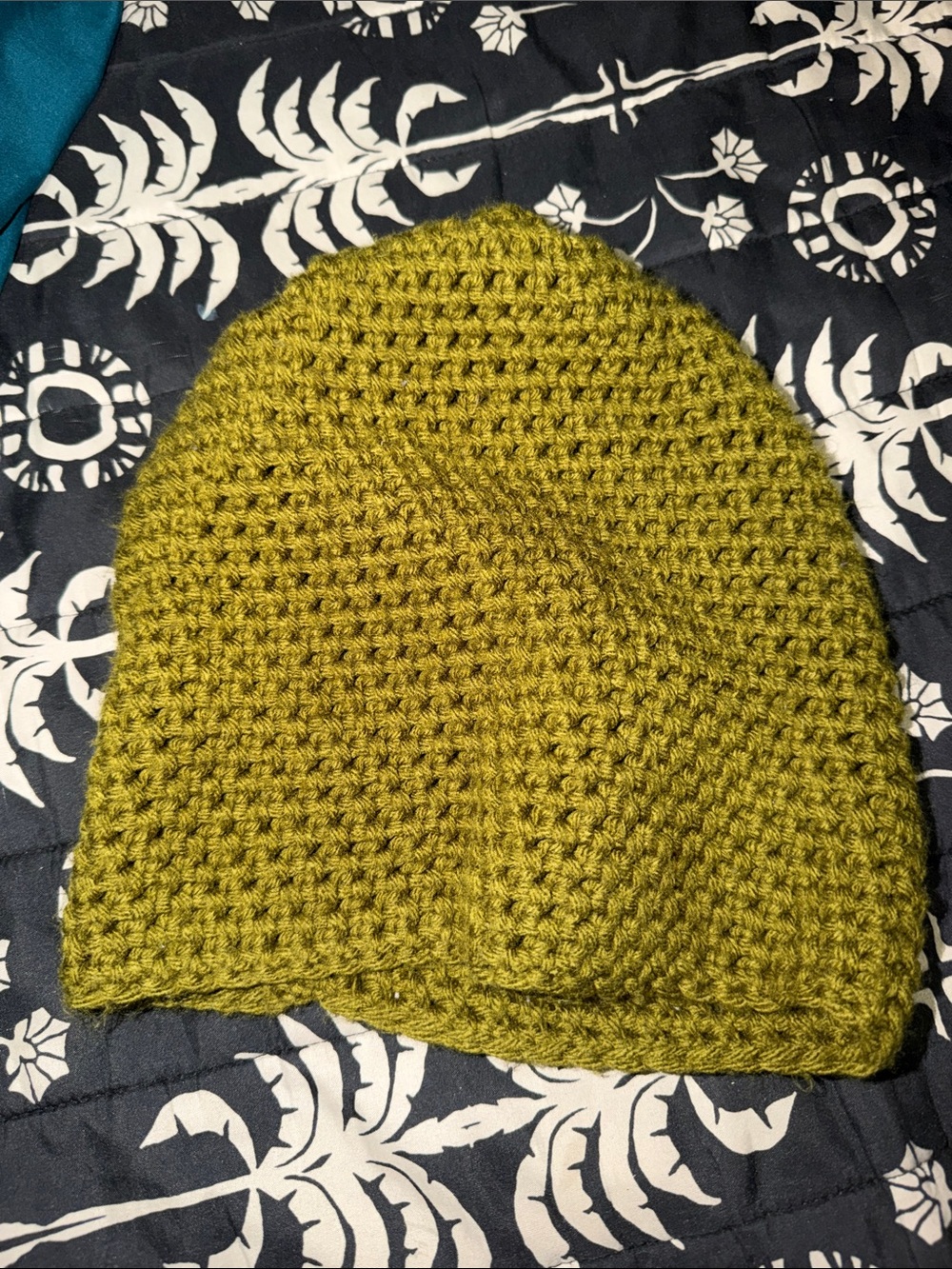 Handmade Olive Green Crochet Beanie - Women Accessories